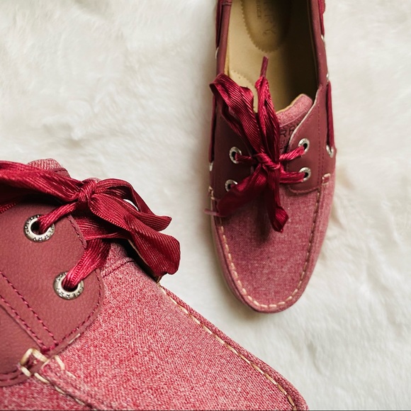 New sperry Koifish  Chambray Boat Shoe wine - Picture 8 of 14